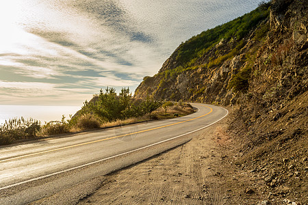 加州1号公路加利福尼亚州大苏尔(Big Sur)太平洋高速公路路景观背景