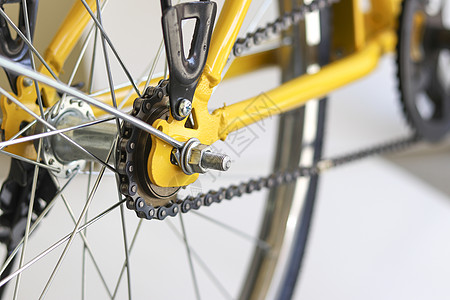 自行车链和套装系统 自行车链传动自行车枷锁架子机械驾驶磁带装置牙齿机器图片