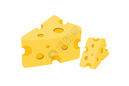 白色背景中突显的黄色奶酪 奶酪是一种乳制品脂肪食品维生素小吃三角形奶牛模具奶制品早餐美食食物插图图片
