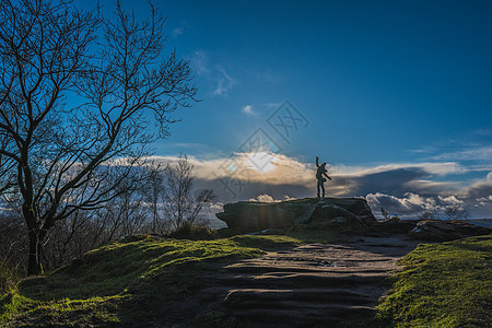 北约克郡布里姆姆岩阴影家庭太阳掠夺姿势冒充行动星星远景编队图片