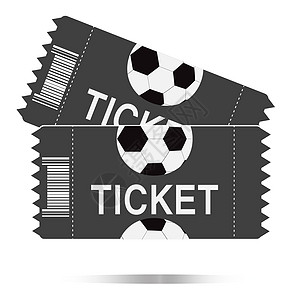 白色背景上的两张足球票图标足球票图片