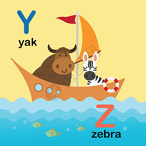 字母表字母 Y-牦牛 Z-zebr图片
