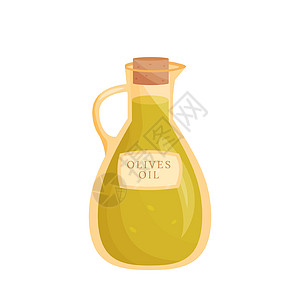 卡通水壶玻璃水罐卡通矢量它制作图案中的橄榄油设计图片
