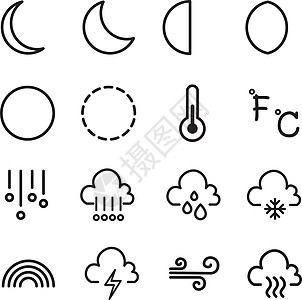 天气和月亮图标矢量插图符号图片