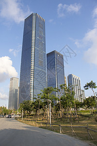 中国现代办公大楼中国摩天大楼景观天空商业公园建筑学天际办公室绿色城市图片