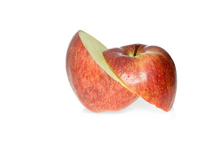 红苹果切成一半图片