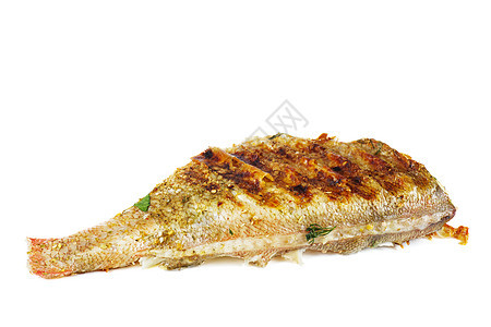 红洞鱼海洋油炸美食烹饪白色蔷薇栖息海鲜鲈鱼食物图片