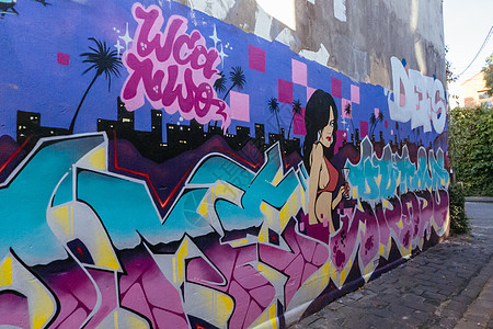 菲茨罗伊澳大利亚墨尔本街头艺术涂鸦旅游标签街道胡同建筑破坏者文化签名窗户图片