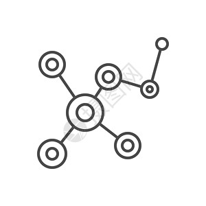 分子相关矢量细线图标化学品实验室制药生物学纽带化学作品科学研究教育背景图片