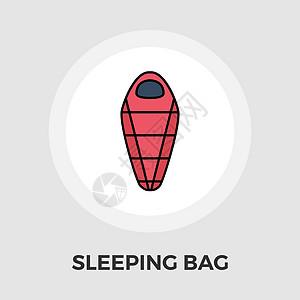睡袋矢量平面 ico温暖季节艺术睡眠剪贴旅行标签旅游假期冒险图片