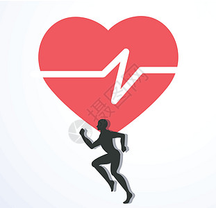 运行和红热与线图标运行健康图标 vecto标识跑步数字速度赛跑者插图夫妻白色运动员女士图片