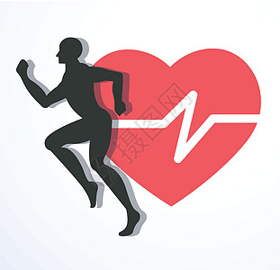 运行和红热与线图标运行健康图标 vecto跑步白色训练数字蓝色海报插图速度赛跑者男人图片