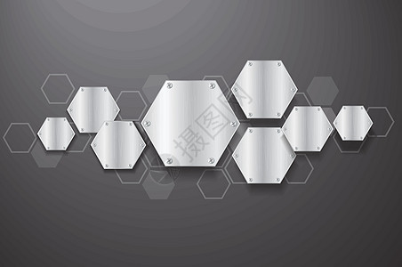 板金属六边形和空间黑色背景矢量图制作图案钻石拉丝技术框架材料盘子木板横幅床单合金图片
