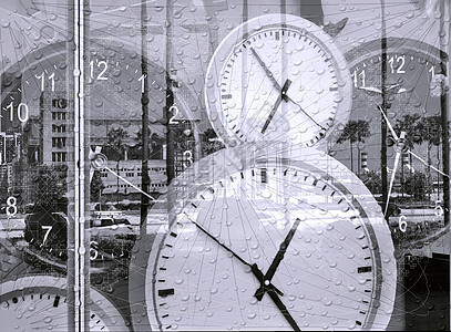 时间的概念形象计时器飞沫反射玻璃时钟展示钟表小时压力店铺背景图片