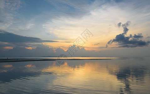 热带热带大气候的热带海洋天空日落背景图片