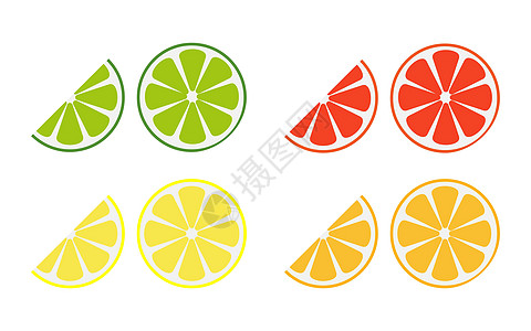 在 cutsimple 设计中的柑橘类水果集图片