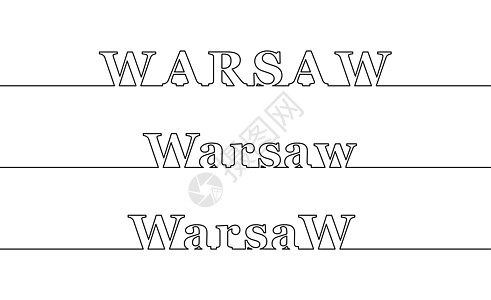 华沙 波兰首都的名称轮廓线 降低图片