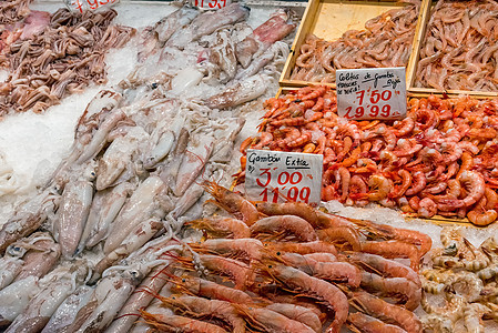 出售的虾和章鱼图片
