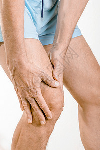 运动员男人感到膝盖疼痛肌腱十字痛苦股骨按摩韧带身体肌肉成人髌骨图片