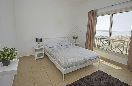 双床豪华公寓 有海景热带风格瓷砖枕头床单酒店小地毯窗户建筑学家具图片