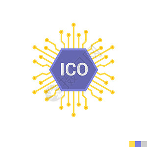 Ico 平面矢量 Ico硬币奉献交易技术数据贷款投资标签密码公司图片
