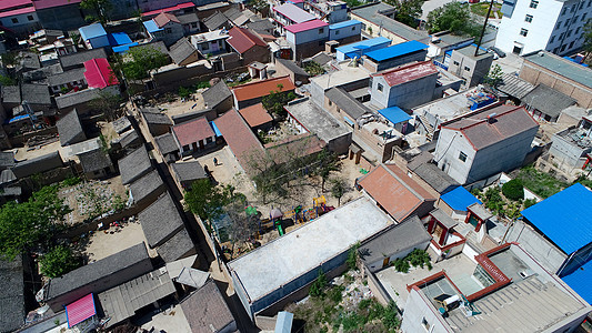 中国甘肃市小贫困城市住房空中最高景象庭院村庄房子建筑景观历史性遗产丘陵农村地标图片