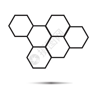 白色背景上的蜂窝蜂蜜图标 蜂窝蜂蜜标志艺术插图药品蜂巢食物橙子细胞标识金子梳子图片