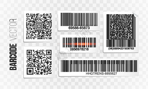 条形码标签集 vecto产品条码扫描收藏顾客零售数字徽章酒吧扫描器图片