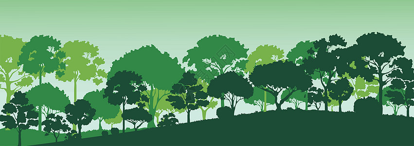 森林树木剪影自然景观背景矢量图 EPS1松树野生动物环境荒野山脉木头日落植物全景地平线图片