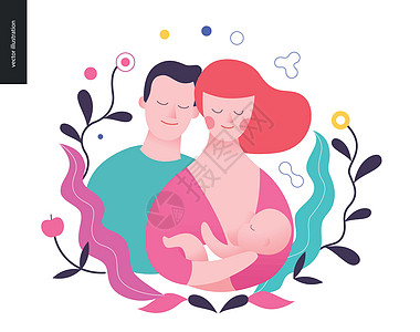 繁殖  喂养的 womanbaby 和 ma花环插图图表信息母亲胸部生育力测试妈妈夫妻图片