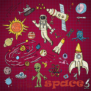 儿童彩绘1空间主题科学与技术图片