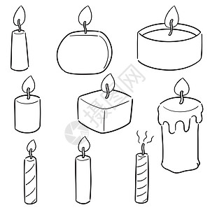 蜡烛组庆典卡通片收藏艺术宗教冥想派对线条烛光教会背景图片