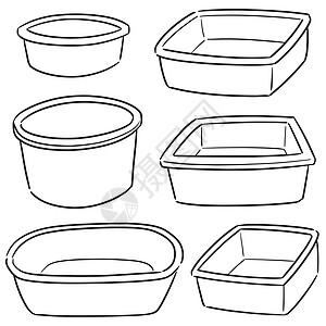 一套塑料底座工具插图绘画剪贴装饰素描脸盆草图风格收藏图片