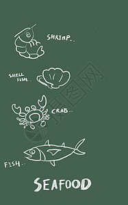 野猪海鲜菜单素描墙纸生蚝插图美食打印涂鸦动物螃蟹食物甲壳图片