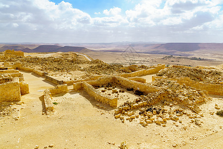 被毁坏的古老Nabataean城市阿夫达特文化国家纪念碑柱子寺庙城堡历史考古学古董堡垒图片