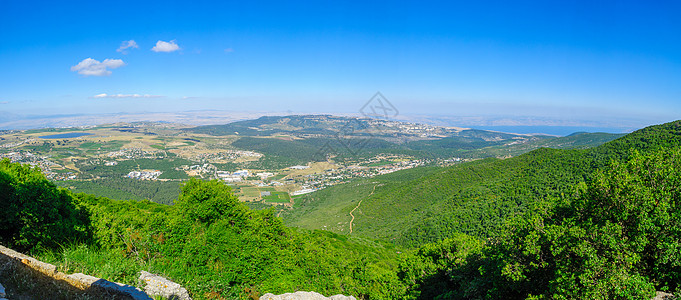 加利利上海梅龙山的全景景观森林圣地旅行农村农业国家草地农场旅游风景图片