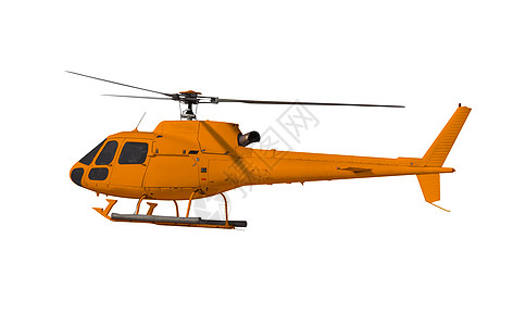 白上隔离的橙色直升机航班旅游螺旋桨技术直升飞机转子白色航空菜刀车辆图片