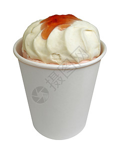 纸杯冰淇淋食物纸板味道酸奶纸盒宏观产品空白饮食奶油状图片