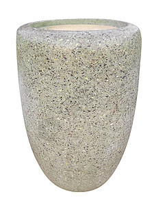 孤立的石头花瓶艺术水壶黏土陶瓷陶器制品白色花盆花园图片
