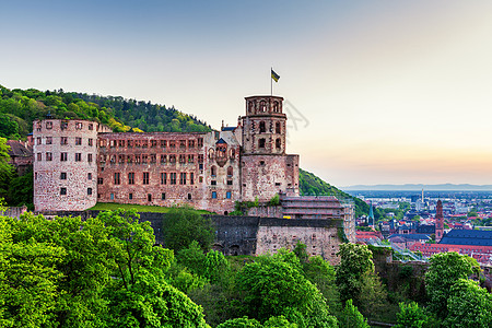 玛塔玛塔小镇德国海德堡 美丽的中世纪镇景象旅游教会地标爬坡城堡旅行小镇风景建筑学游船背景