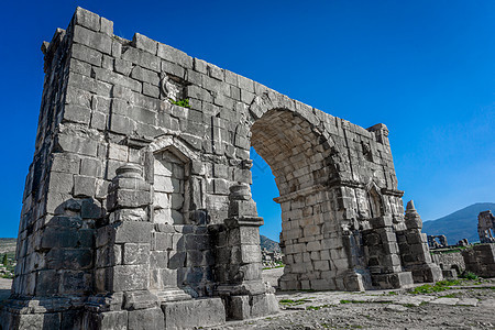 摩洛哥穆拉伊德里斯的旅游考古学寺庙大理石历史天空文化首都地标旅行图片