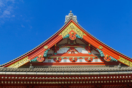 东京浅寺庙大院装饰屋顶图片