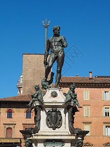 博洛尼亚的Neptune喷泉广场城市纪念碑建筑景观海王星地标建筑学图片