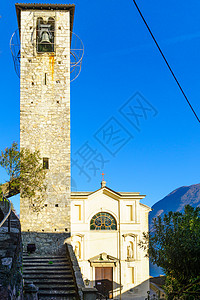 卢加诺附近Gandria教堂背景图片