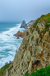 Cabo角da Roca的景观旅行岩石卡波蓝色海洋悬崖支撑石头海岸线旅游图片