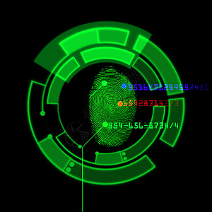 数字指纹扫描识别系统屏幕网络认证皮肤计算机基准手指代码宏观技术图片
