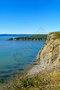 新不伦瑞克Cape Enrage的海岸和悬崖旅游建筑注意海岸线海景海滩沿海支撑岩石爬坡图片
