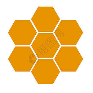 白色背景上的蜂窝图标 平面样式设计 蜂窝食物插图养蜂业风格橙子装饰细胞标识蜂蜡梳子图片