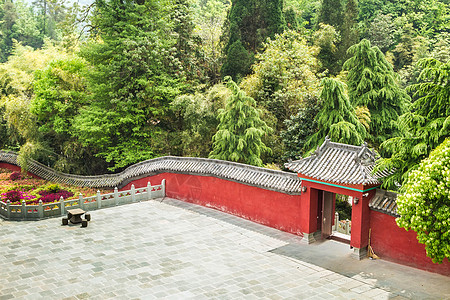 中国武当修道院 红墙公园寺庙国家宗教红色图片