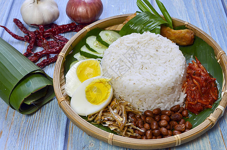 纳西莱马克传统早餐食物小贩辣椒盘子文化美食马来语香料图片